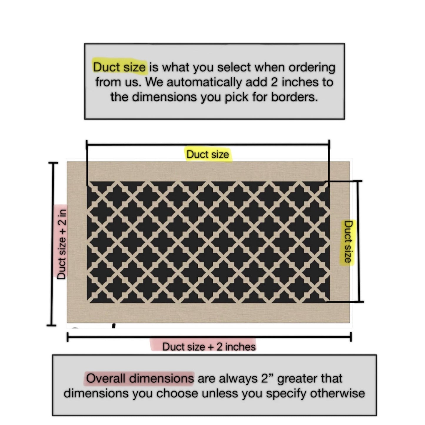 Architectural Grilles for HVAC Vent and Return Air covers - Designer Choice - Custom patterns and sizes