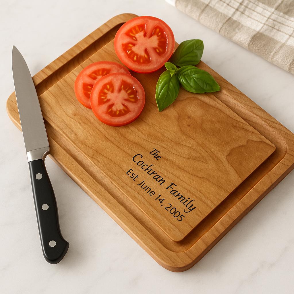 Personalized Maple Cutting Board, 1" to 1.5" thick, Hand made, Best Present for Wedding, Bridal Shower, Engagement, Anniversary, Housewarming, Gift Idea for Couples Bride, Parent, Family
