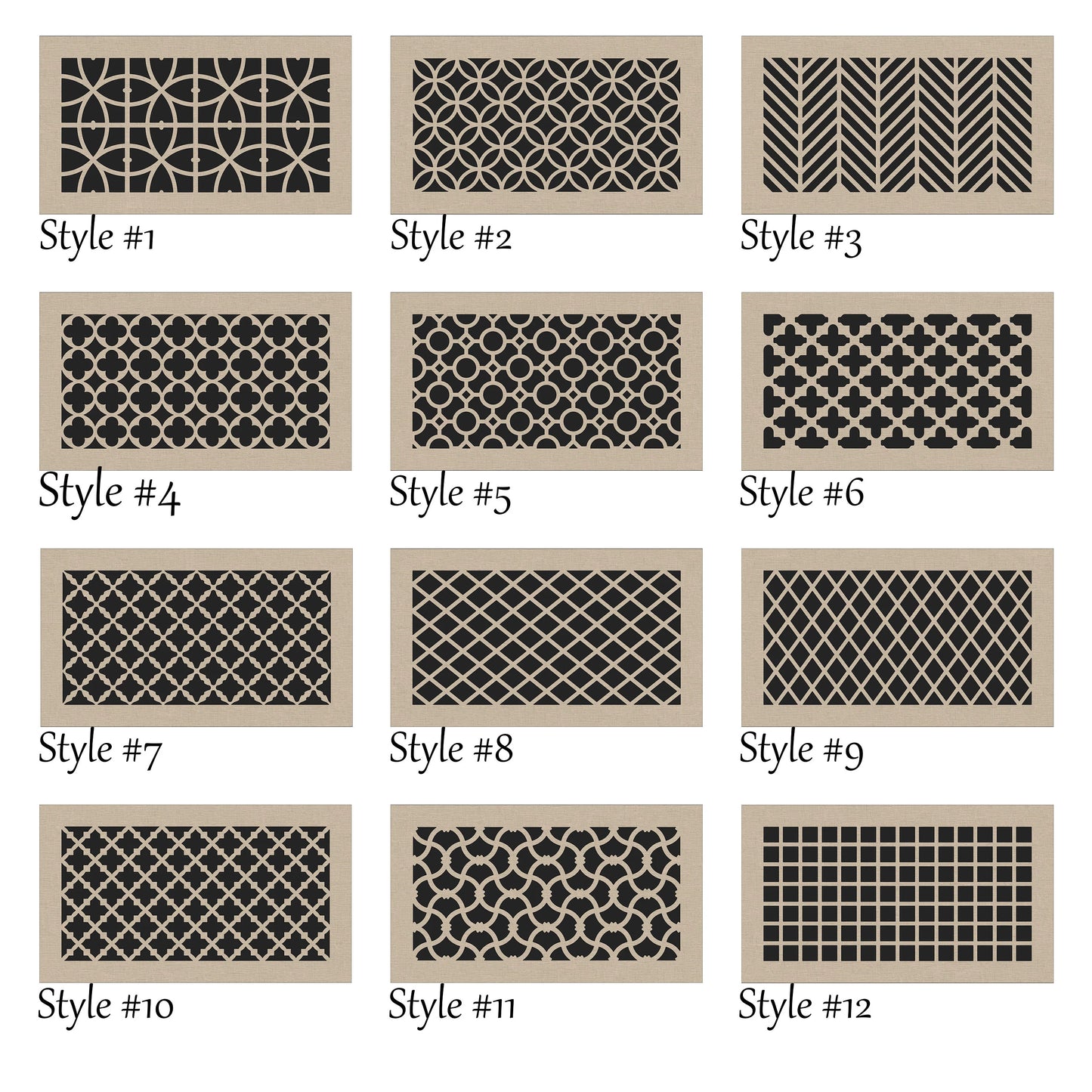 Architectural Grilles for HVAC Vent and Return Air covers - Designer Choice - Custom patterns and sizes