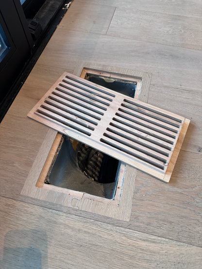 Custom Floor Register with insert and frame for flush flooring