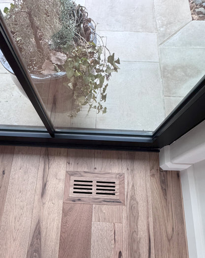 Custom Floor Register with insert and frame for flush flooring