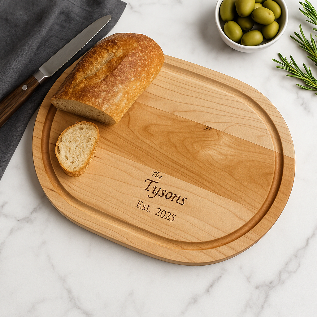 Personalized Maple Cutting Board, 1" to 1.5" thick, Hand made, Best Present for Wedding, Bridal Shower, Engagement, Anniversary, Housewarming, Gift Idea for Couples Bride, Parent, Family