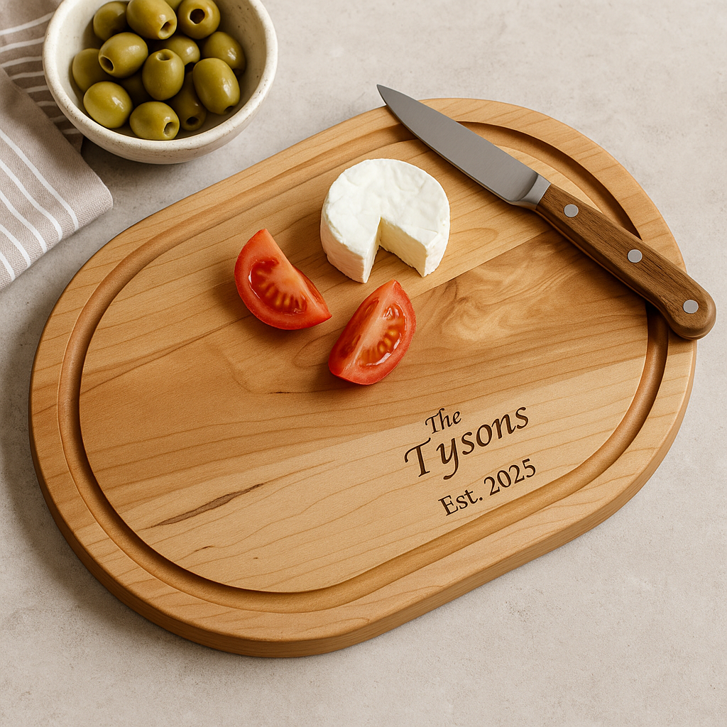 Personalized Maple Cutting Board, 1" to 1.5" thick, Hand made, Best Present for Wedding, Bridal Shower, Engagement, Anniversary, Housewarming, Gift Idea for Couples Bride, Parent, Family