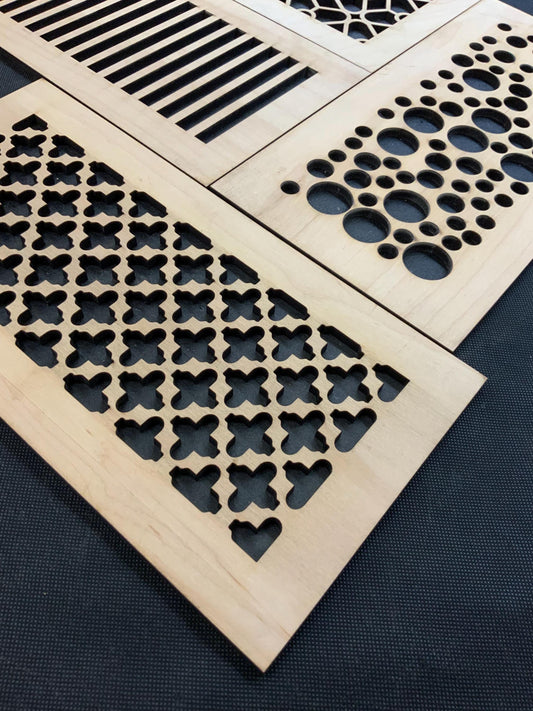 Maple Vent Cover | 1/4” thick Finished by Clear Coat | Customized Air Return or Register | Decorative Wall & Ceiling Grille